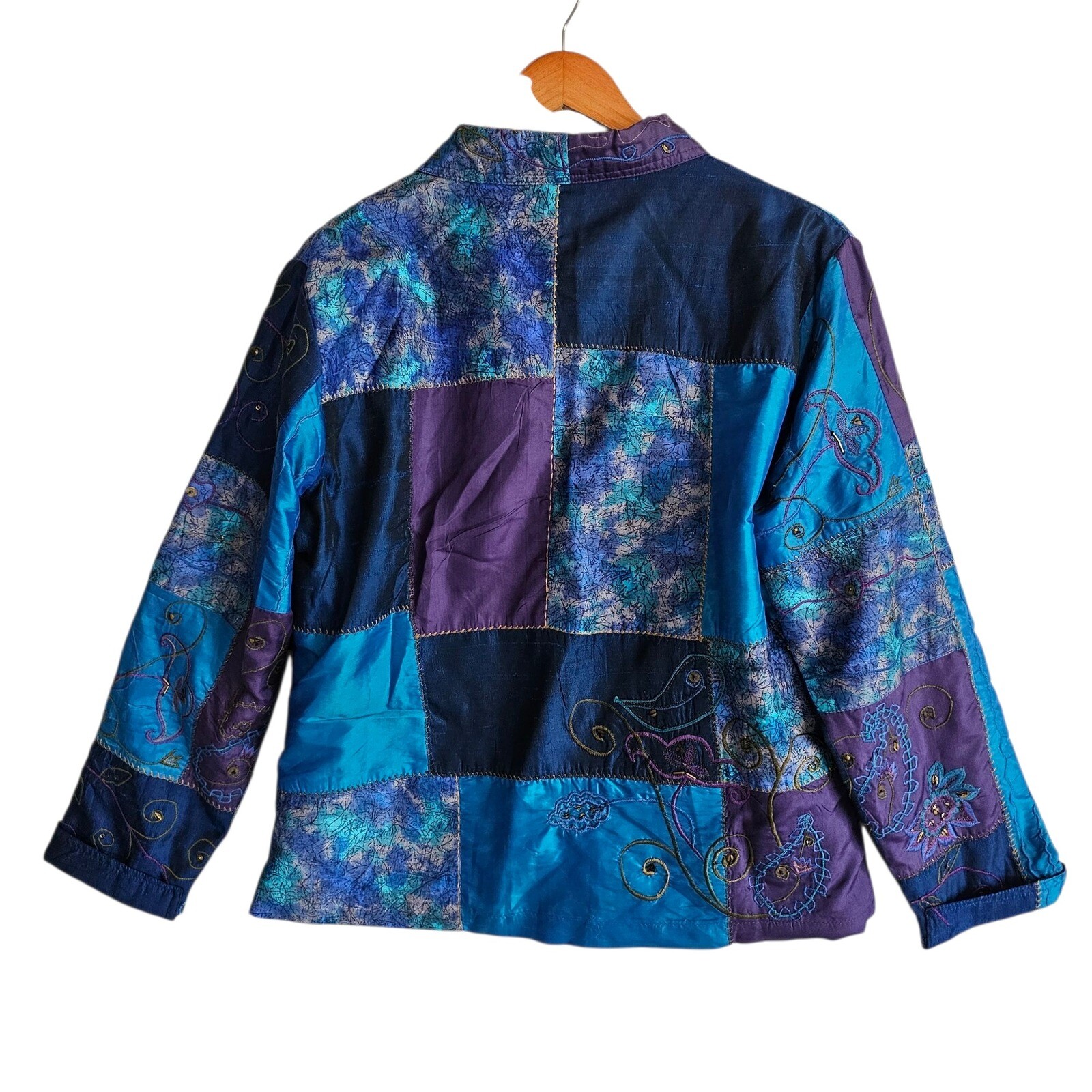 Chico's Patchwork Jacket Embroidered Button Up Bo… - image 6