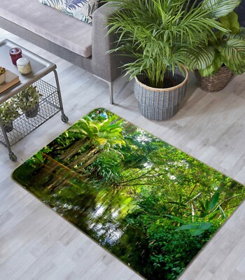 3D Tropical Forest River NAO10060 Game Rug Mat Elegant Photo Carpet Mat Fay