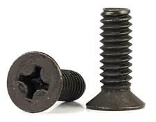 #2-56 Black Oxide Phillips Flat Head Machine Screws 100 Degree Taper - Select