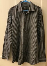 Banana Republic Mens Shirt XL 17 171/2 Long Sleeve Button Up Striped slim fit