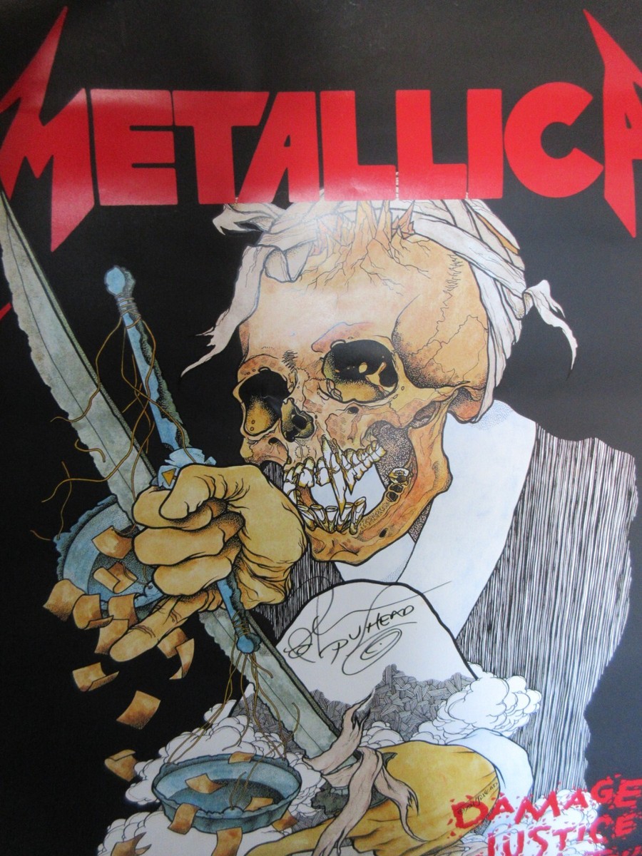 LLICA DAMAGED JUSTICE TOUR パンフレット Metallica Damaged Justice 1989 Japan Tour Signed Promo