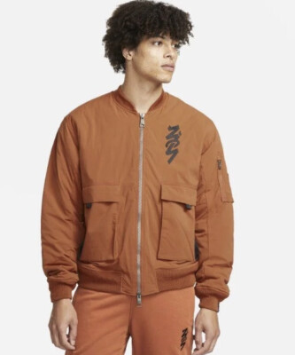 NIKE Herren Jordan Zion Flight Full Zip Jacke Mantel Bomber Russet Teal Medium