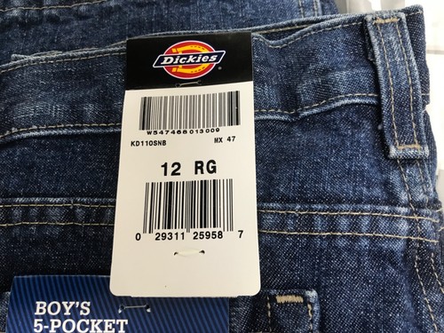 Dickies Boy's 5 Pocket Blue Jeans Classic Fit KD 110SNB size 12 - Picture 5 of 5