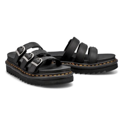靴 Dr.martens BLAIRE CHUNKY 3STRAP SANDAL Dr. Martens - Blaire Chunky 3 Strap Sandal in Black Brando