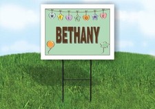 BETHANY WELCOME BABY GREEN 18 in x 24 in Yard Sign Road Sign with Stand