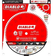 Diablo 10" x 84-Teeth Saw Blade for Laminates & Non-Ferrous Metal D1084L- NEW