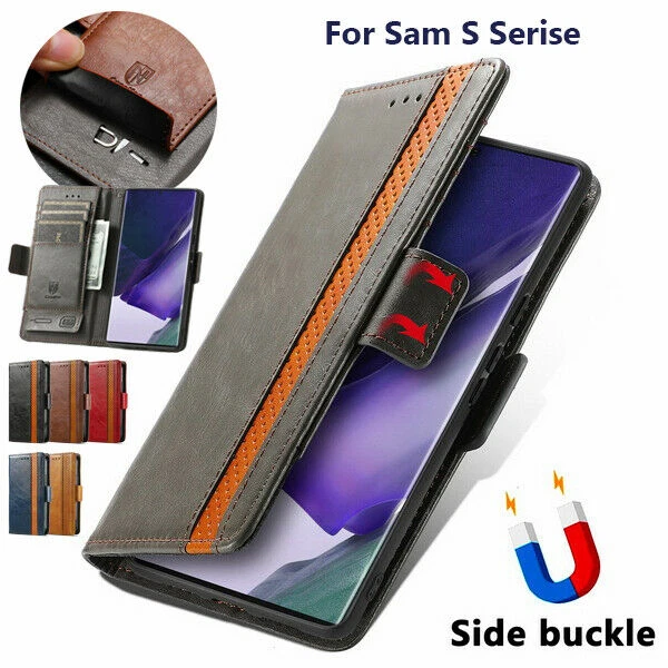 Luxury Splice Leather Wallet Cover Case For 17 16 15 14 13 12 11 Pro Max 7 8 XR - Image 3 of 4