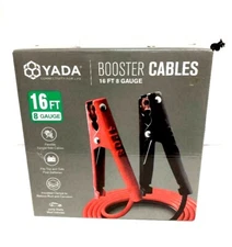 Yada 16ft/8 Gauge Booster Cables, tangle free jumper cables w/ storage bag -New