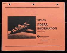 STS-55 ROCKWELL INTERNATIONAL RELEASED SPACE SHUTTLE D2 MISSION PRESS KIT