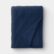 50"X 60" Washed Knitted Throw Blanket Blue - Threshold