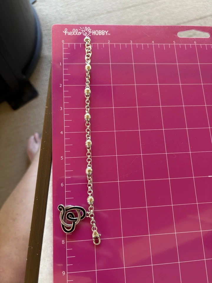 Pulsera Brighton Sausalito Corazón Negro Plata Dije Foto 4 de 4