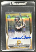 2023 Bowman Chrome Enmanuel Terrero Auto Gold Refractor 1st #/50 Pirates