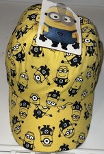 Despicable Me Minion Baseball Hat Youth Child Allover Printed Elastic Back NWT