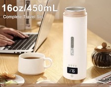 Mini Electric Kettle with4Controls,304Stainless Steel with Auto Shut-Off (White)
