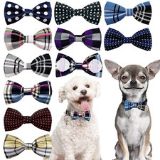 PET SHOW 10 Pack Dot Dog Bowties for Small Dogs Slide on Collar S/M, A B-10pcs