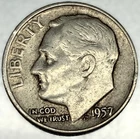 1957-D Roosevelt Dime - Circulated Condition - 90% Silver - US Coin - 2975