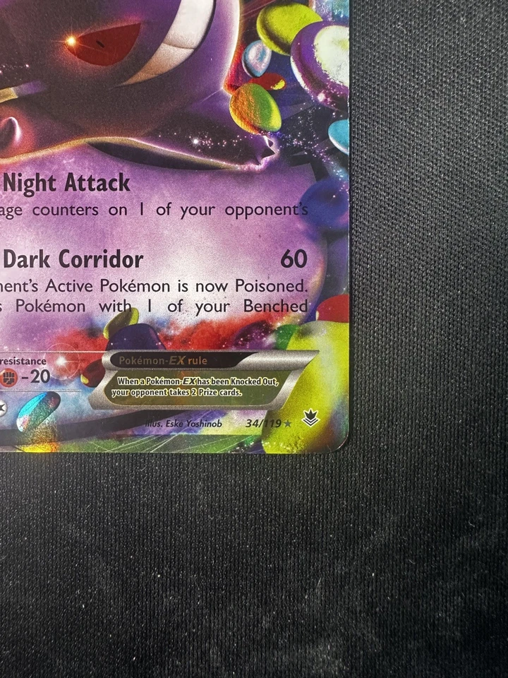 GENGAR EX 2014 POKEMON XY PHANTOM FORCES RARE HOLO 34/119  - Image 4 of 4