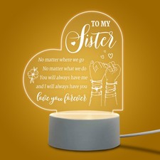 Sister Gifts - to My Sister Night Light, Gifts for Sister on Birthday Mothers Da