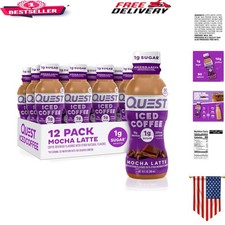 Mocha Latte Iced Coffee - 1g Sugar, 10g Protein, 200mg Caffeine  Pack of 12