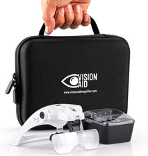 Magnifying Glasses with LED Light, 5 Lenses, Headband, Storage Case  Hands Free