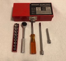 Vintage Clean And Shiny Wright Allied Tools 14 Socket Set A21 Made In Usa