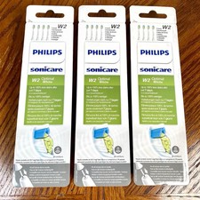 Lot of 3  Philips Sonicare  W2 Optimal White  4 Toothbrush Heads Per Pack