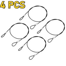 4 Pack 2Ft Safety Cable Lock Stainless Steel Security Wire Rope Black