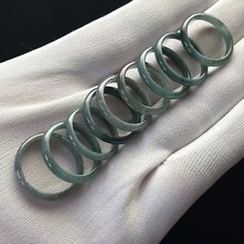 Hi-grade Natural Blue-green Jade Jadeite Rings Thin Band, Width about 3 mm