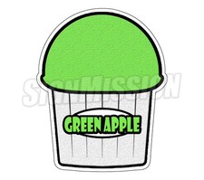 GREEN APPLE FLAVOR Italian Ice Die-Cut Decal shaved ice cart stand sticker