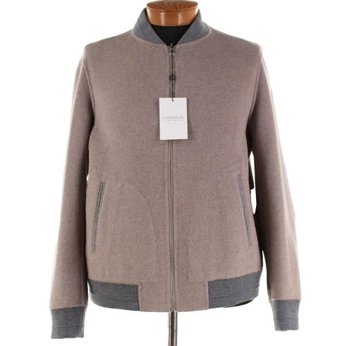 Cardinal of Canada NWT Wool Blend Reversible Bomber Jacket Size Large Beige/Gray - product listing photo