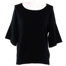 Great HERMES Short sleeve knit black cashmere Women 34