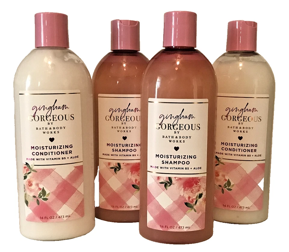 GINGHAM GORGEOUS MOISTURIZING SHAMPOO & CONDITIONER LOT X 4 NEW  BATH BODY WORKS - Image 2 of 3