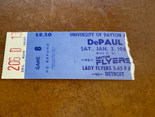 1987 Dayton Flyers DePaul Blue Demons Basketball Ticket Rod Strickland 1/3