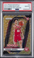 2024 PANINI PRIZM MONOPOLY GOLD WAVE MILLIONAIRE ZACCHARIE RISACHER 2/10 PSA 10