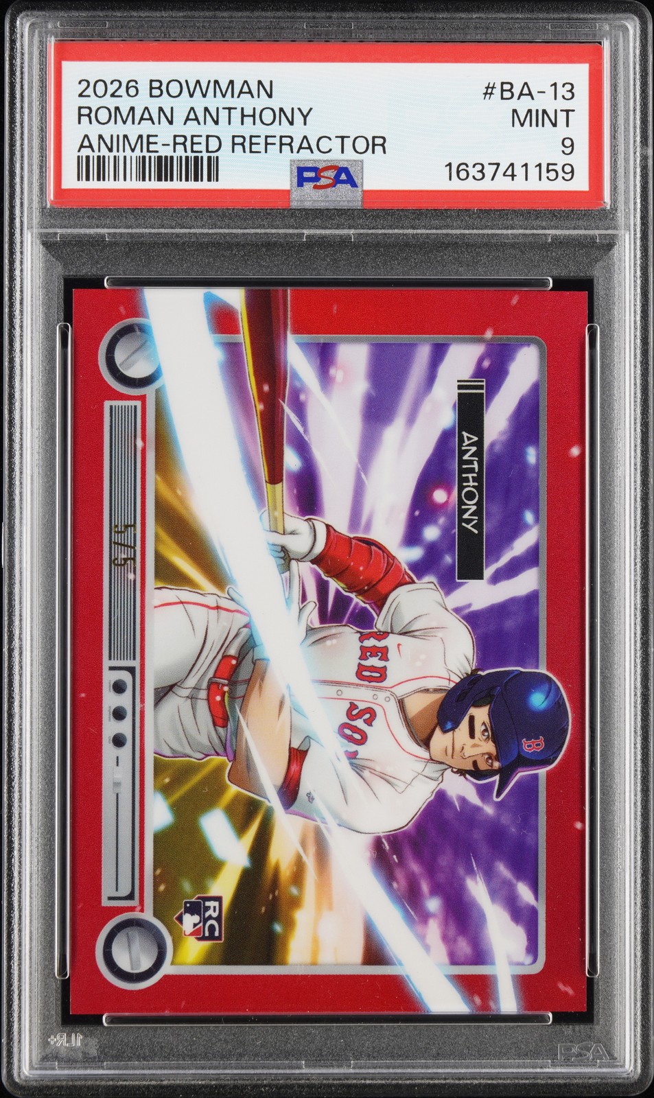 2026 BOWMAN CHROME ANIME RED REFRACTOR #BA-13 ROMAN ANTHONY 5/5 PSA 9