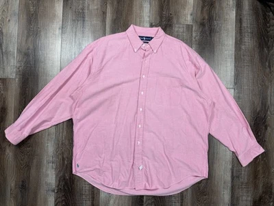 Vintage 90s Ralph Lauren The Big Oxford Shirt Pink Size XL Baggy Cotton Ivy - Image 1 of 4