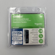 Square D Schneider Electric QO2020C 20/20A QO Tandem Circuit Breaker
