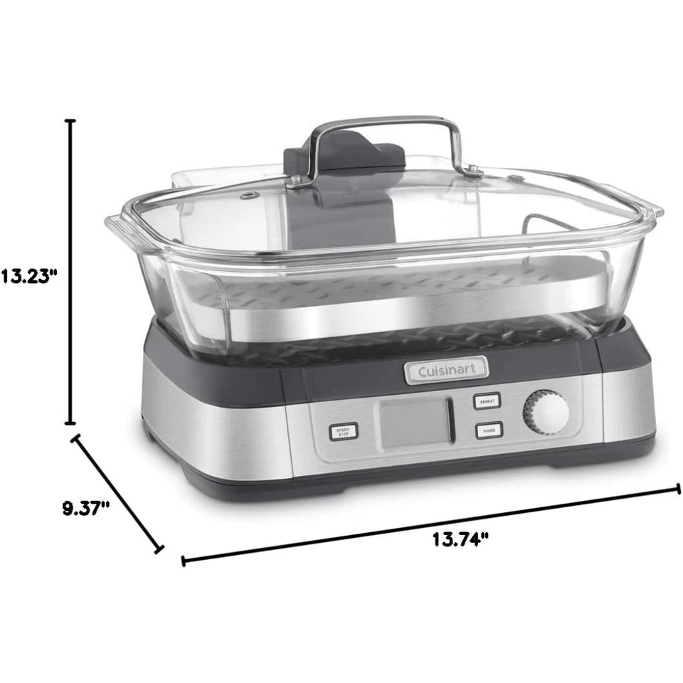 Cuisinart STM-1000 Digital Cook Fresh Digital Glass Steamer, Stainless Steel - Image 2 of 4