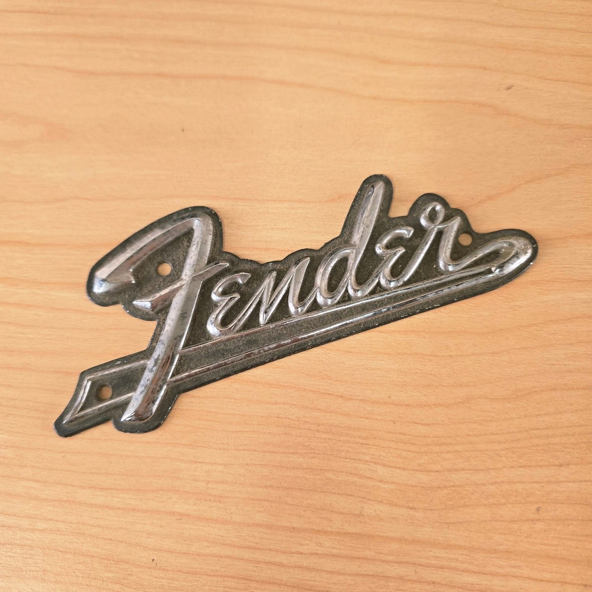 レア　90s fender ma-1 企業ロゴ　サイズL Fender Metal Logo Amp Case Logo 1970's 1980's Black Chrome | eBay