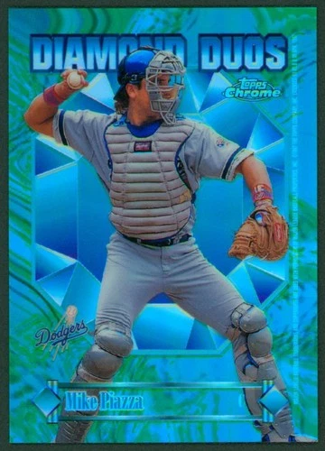 1997 Topps Chrome Diamond Duos Refractor MIKE PIAZZA HIDEO NOMO #DD8 SP 1:108