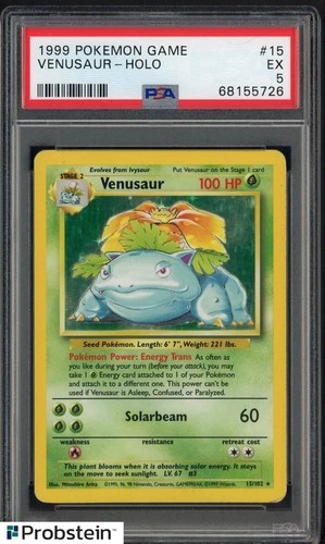 1999 Pokemon Game #15 Venusaur Holo PSA 5 EX
