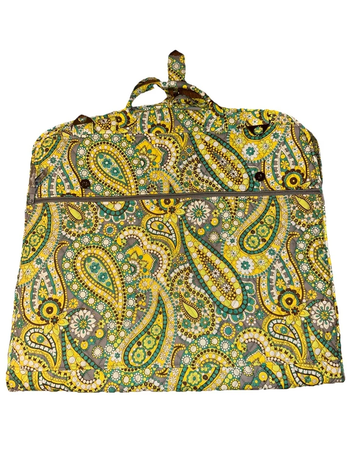 Vera Bradley Limón Parfait Colgante Bolsa de Ropa Equipaje Acolchado Amarillo Verde Y2K Foto 2 de 4