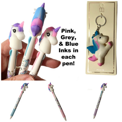 U PICK Fantasy Unicorn Pen Keychain Accessories Party Favors Gifts Fun NEW