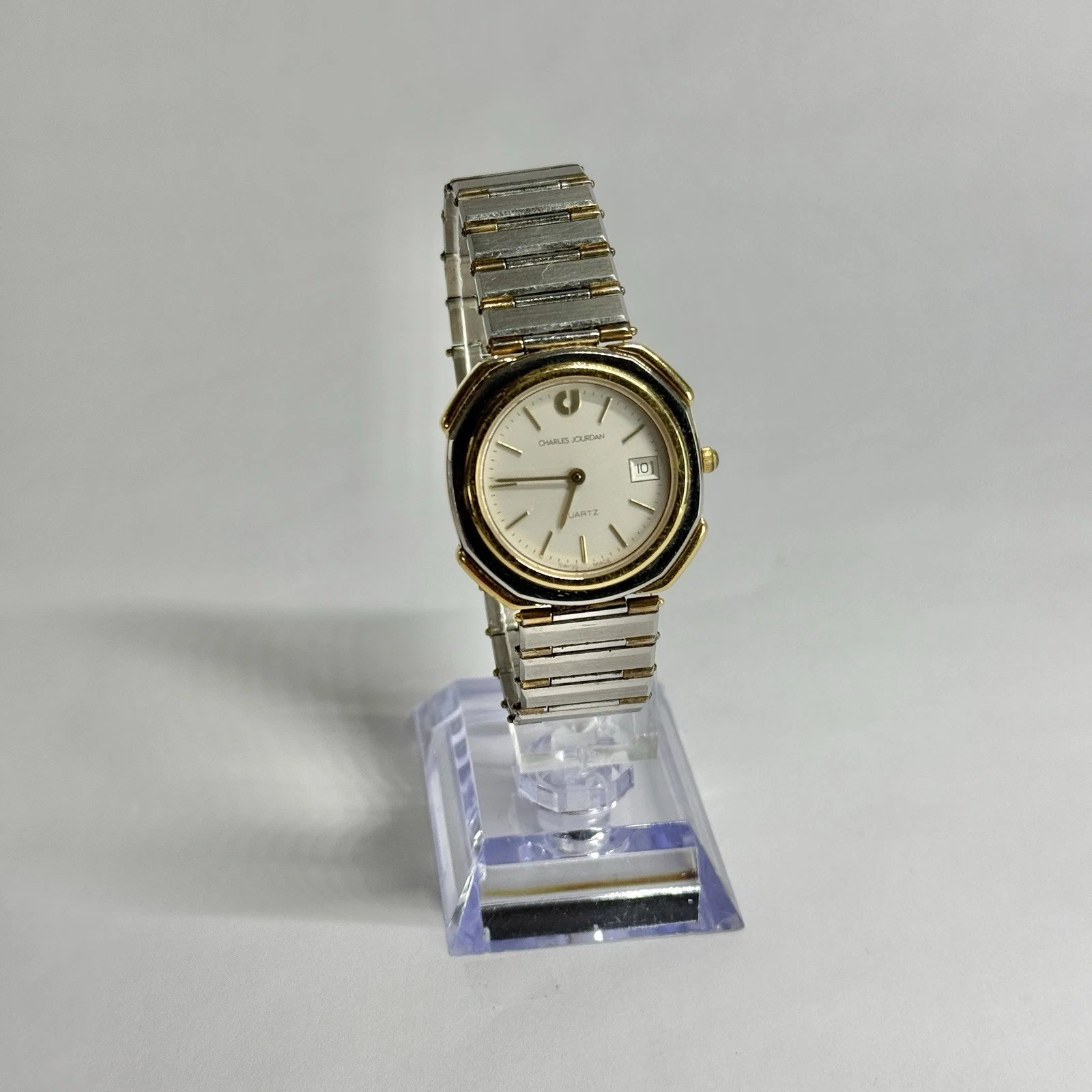 CHARLES JOURDAN 165-1148 Analog Silver Tone Women Vintage Watch W700 *WORKING