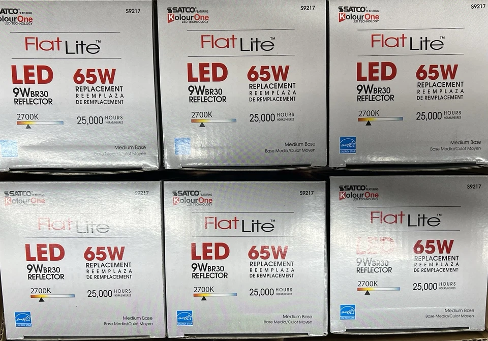 (6 Pk) Satco S9217, LED Flood Light Bulbs, 9W, 65W Replacement, 2700K, BR30 - Image 2 of 4
