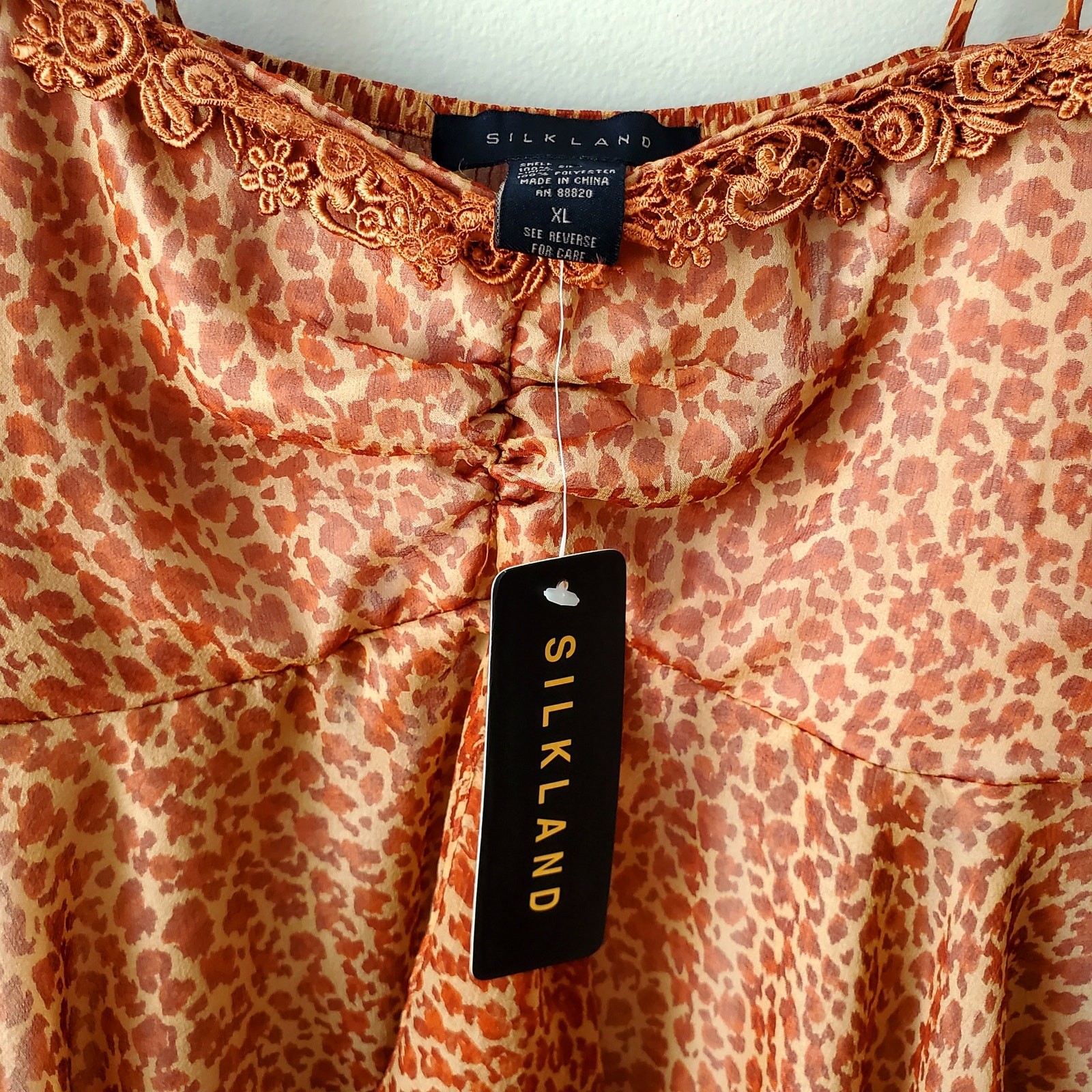 Y2K VTG Women Silk Chiffon Babydoll Cami Top XL S… - image 5