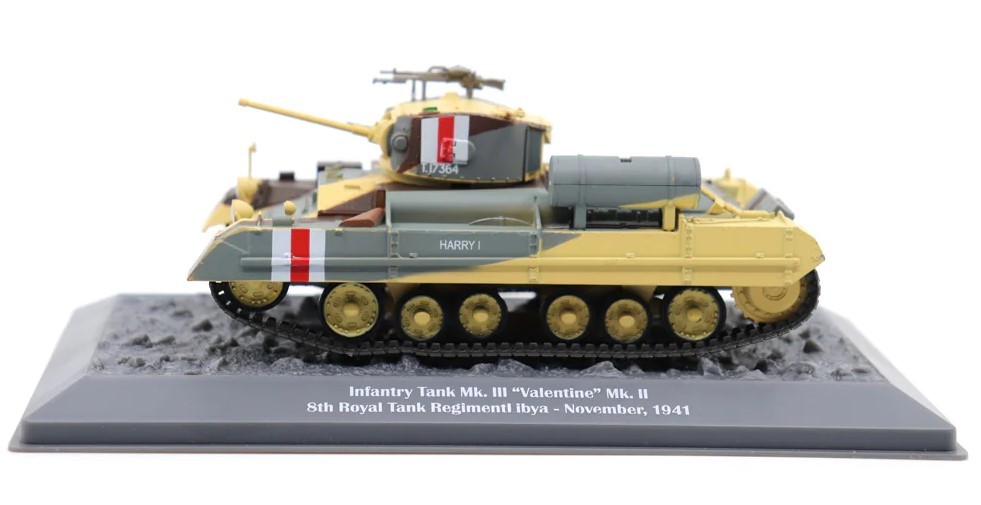 Char d'infanterie MK.III Valentine MK.II miniature de collection en métal