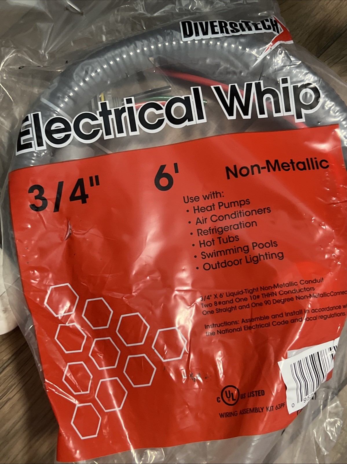 Electrical Whip 3/4" X 6' Non-Metallic UL listed - G89-798
