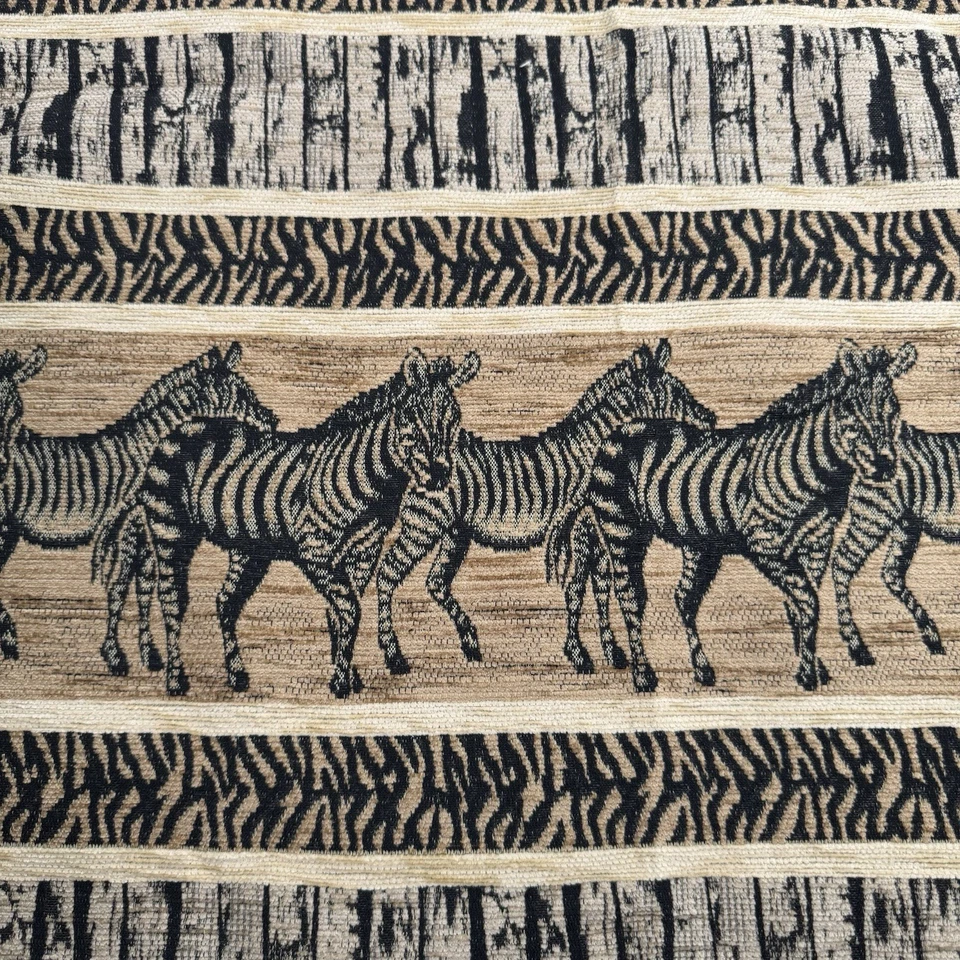 Tela para cortinas de tapicería a rayas con estampado de cebra de terciopelo bronceado remanente de 1 yd 20" Foto 2 de 4