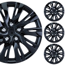 Pacrim 16 Gloss Black Universal Wheel Covershubcaps Split Spoke Set Of 4